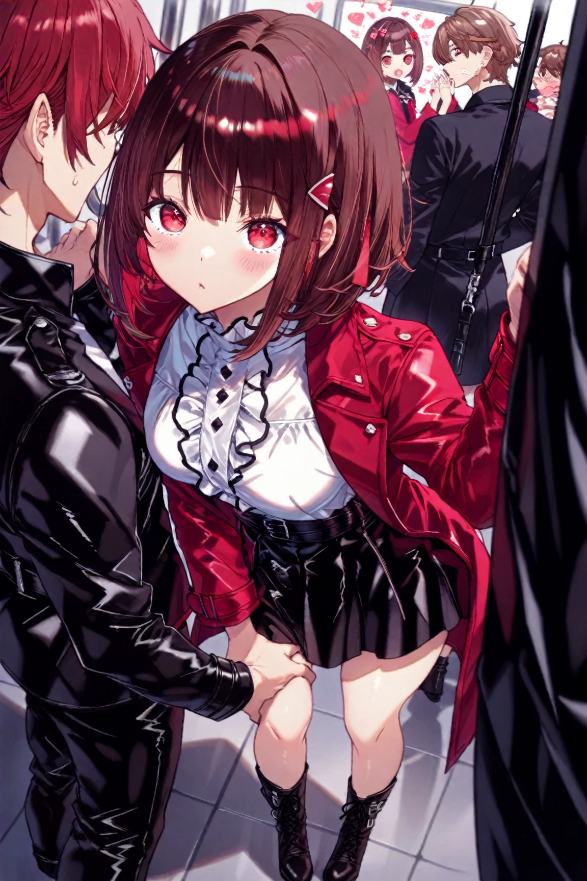 kurumi tokisaki, black hair, red eyes, long hair, twintails, yellow eyes, hairband, heterochromia, dress unbuttoned, red dress unbuttoned, bare shoulders, collarbone, choker, bowtie, red bowtie, detached sleeves, corset unbuttoned, frills, cleavage unbuttoned,sitting,legs open, looking at viewer, cowboy shot, dutch angle,showing naked breasts, medium large breasts, showing naked breasts ,naked breasts nipples,semi naked,,right eye red, left eye yellow(cowboy photo: 1),showing naked breasts, showing nipples on naked breasts,naked on her breasts and breasts nipples, defined breasts,background of a room in the houser,orgasm face, blushing face, 2boys, fellatio, sex from behind, mmf threesome, double penetration, spitroast, man grabbing her breast, man caressing her breast,man grabbing her breast, man caressing her breast,man grabbing her breast, man caressing her breast,man grabbing her breast, man caressing her breast,man grabbing her breast, man caressing her breast,showing naked vagina,showing naked vagina,showing naked vagina,showing naked vagina,showing naked vagina,showing naked vagina,perfect pussy ,perfect pussy,moaning with pleasure,short height
