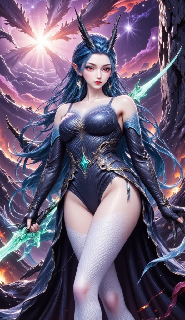 (Masterpiece, Top Quality, Top Quality, Official Art, Beautiful and Aesthetic: 2), (beautiful tattoo:2),(Photorealistic: 1.3), Sharp Focus, (Wearing Detailed Body Jewelry, 1girl, Beautiful Sexy, ((Succubus Demon ))), (dynamic pose), (change pose), (dynamic angle), beautiful face, detailed face, perfect proportions, (small breasts:2), navel, crotch gap, thighs, cowboy Shot, Highly Detailed, (Fractal Art: 1.5), Colorful, Best Detailed, (Sexy Armor:2), ((Movie Lighting)),(cool beauty:1.8),(tall woman:1.9),short hair,Precisely expresses details such as face and skin texture,beautiful eye,double eyelid,delicate skin,slender body shape,