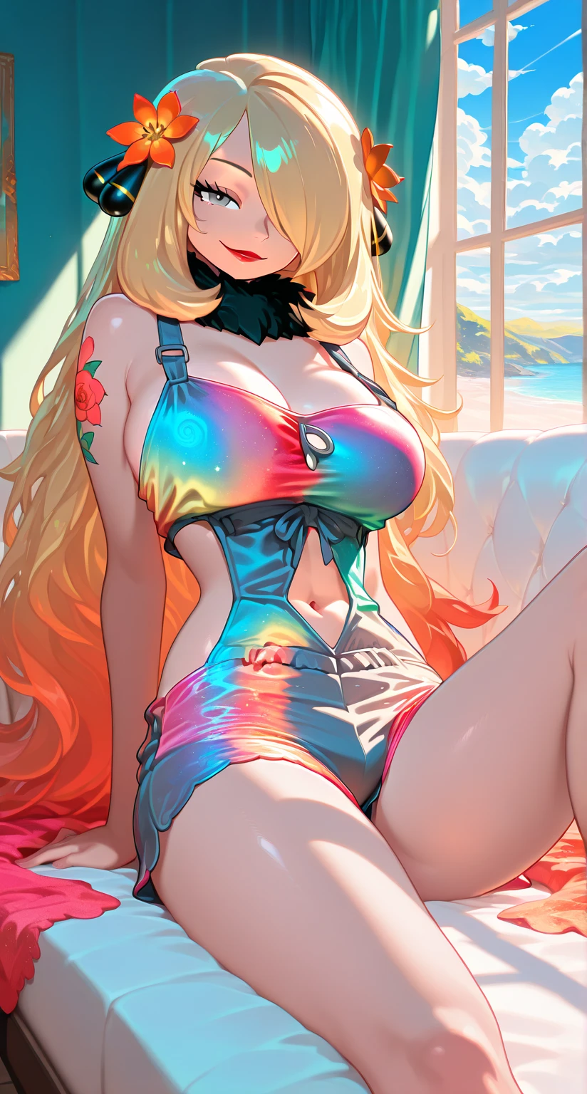 nsfw slutty rosalina, bimbo anime girl in a pink latex outfit posing on a rooftop, smooth pink skin, oppai pink body, seductive anime girl, shiny wet skin!!, revealing_clothes, big breast,chubby, venus body, milf, voluptous, pink girl, some pink, perfect girl, pink skin, wet swimsuit, extremely detailed artgerm, sleeveless_dress, short_dress, pink_dress, shiny_skin, shiny_clothes, collar, covered_nipples, latex,black_legwear, cleavage, pink_skirt, skin_tight, choker, latex_gloves,