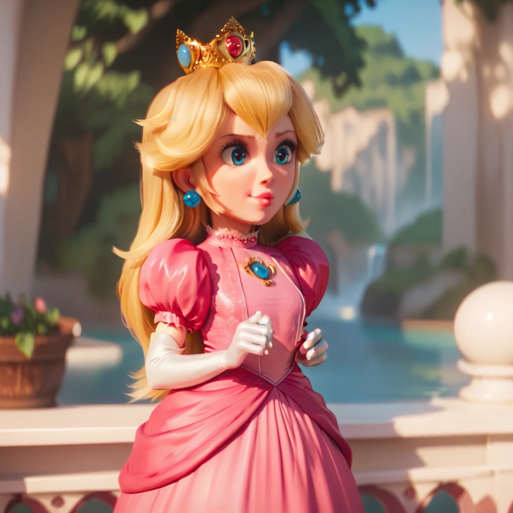 <lyco:SM(120R):0.8> A portrait of Princess Peach in the style of SM