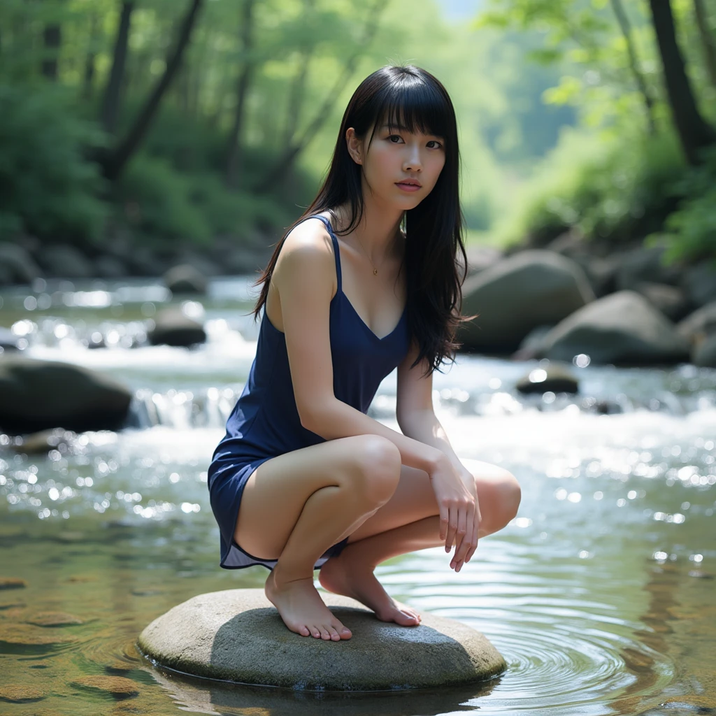 highest quality、masterpiece、ultra high resolution、(realistic:1.4)、Raw photo、1 girl、equality、light shines、Japanese、good style、The best style in the world、idol type、look at the camera、nakedの美しい女性、naked、not wearing anything、full body photo、Full body Esbian、Full body Esbian、beautiful feet