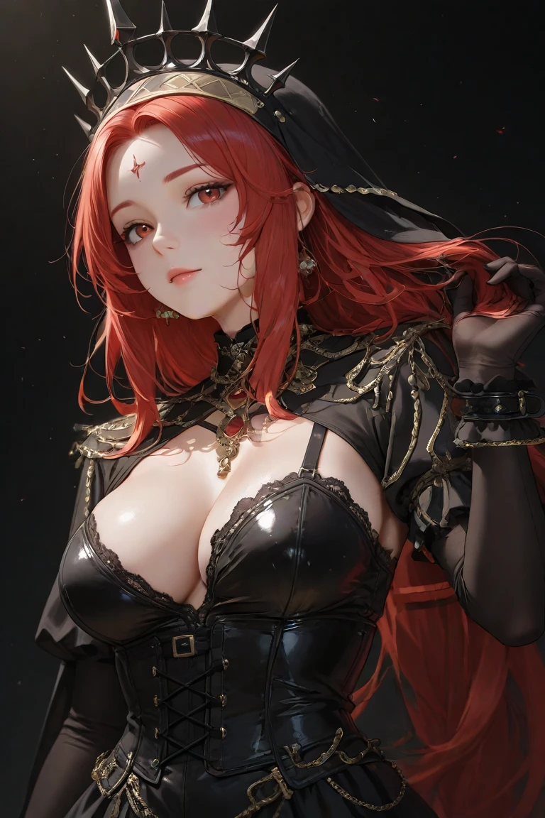 ((Upper body view:1.4)), ((masterpiece)),(((best quality))), ((futuristic empress, mature face, ((middle eastern eyes:1.4)), ((gold futuristic gown)), (((intricate futuristic breastplate))), defined cheekbones, high cheekbones, illustration, muscular, ((future gold:1.4)), sexy bimbo, (gigantic breasts:1.7) red hair, ((detailed face:1.4)) beautiful woman, (Chinese:1.4) (white skin:1.4) , (red lipstick:1.4), shiny skin, ((skindentation)), scribbles and marks,(puffy lips:1.4) ,  (Shibuya Street at night: 1.5), (Shibuya Street at night: 1.5), rough sketches, pose, 8k,16k, ( background, white background: 1.3) ((warm color palette)), ((future model aesthetic))