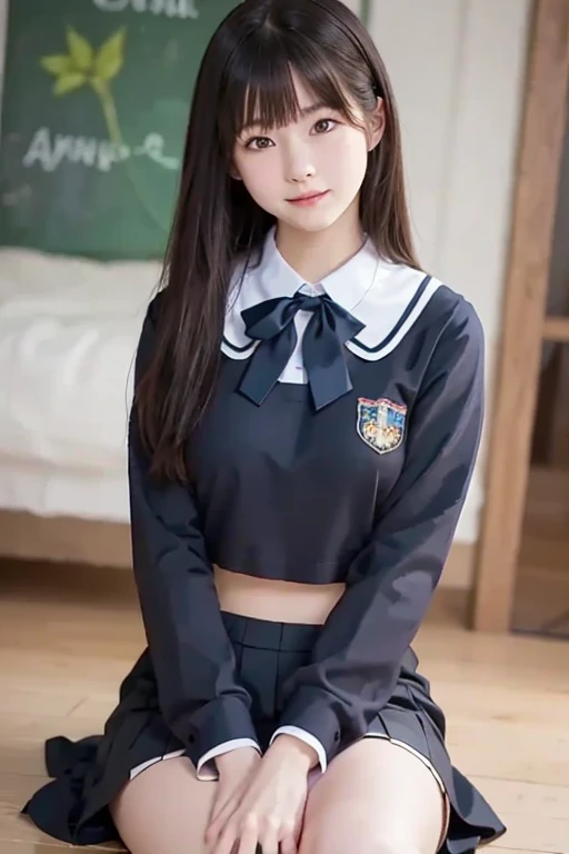 (Showing off panties:1.2), (Professional portrait, Realistic and perfectly shaped subjects:1.3), (masterpiece, highest quality:1.2), (Realistic, Ultra-realistic, Realistic:1.3), (ultra High resolution), High resolution, Intricate details, Super detailed, (Highly detailed CG, unity 8k wallpaper:1.3), Clear image,
break
(1 Japanese girl, 16 years old), (cute, Slender figure), (Perfect Anatomy, Correct limbs:1.2), (Perfect hands), Perfect Arms, Beautiful and delicate face down to the last detail, Beautiful and delicate eye and eye highlights, (Very thin and delicate、not too long lashes), (Captivating eyes, Beautifully detailed eyes and face), light makeup, Pink Lip, Lip gloss, Stylish face, (Shiny skin, Realistic skin detail), Brown Hair, medium chest
break
((school uniform)), (High school girl), (Black socks), shirt open
break
classroom, Sitting in a chair, (Cowboy Shot), break
(((blush:1.4))), ((Embarrassing:1.4)), (((shy:1.5)))
break
from below
break