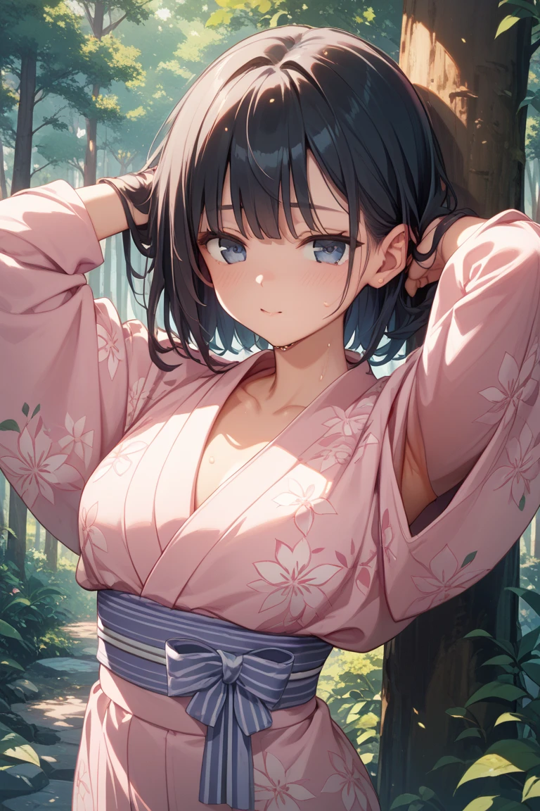 (masterpiece:2.0), (Highest quality:2.0), (Sitting naked:1.5), (Extremely mini skirt Extremely small pink yukata:1.5), (Ultra-thin raw land:1.5), (Sexy pose:1.5), (Blushed:1.3), (Upper body naked:1.3), (Realistic:1.5), 1 , Accurate hands, Embarrassed look, A light smile, Look at me and smile, Very cute girl, Innocent face, Young Face, Clear Eyes, Shining Eyes, Small breasts, (I can see her cleavage:1.5), (I can see your thighs:1.5), I can see your crotch, No pubic hair, whole body, Beautiful Skin, Ultra high definition, Highest Resolution, Japanese high school students, Brown Hair, At the night festival