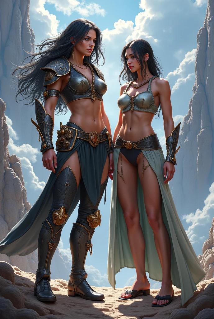 Muscular, masculine female fantasy warrior