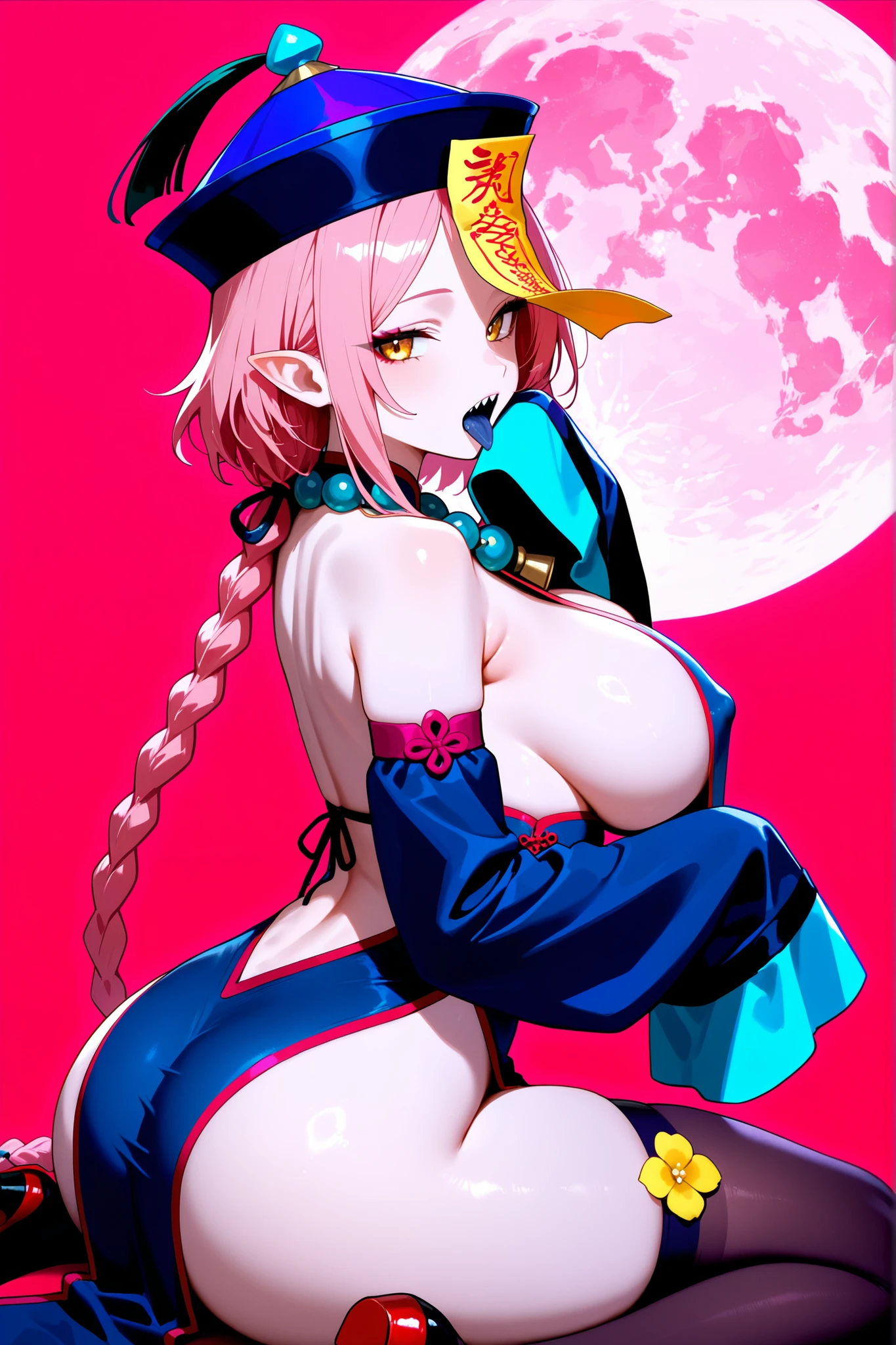1girl, Tamamo-no-Mae , Fate/Grand Order, anime style, ultra realistic, high detail, sexy pose, sexy, beautiful, exposed skin, slender, exposed breast, nipples, nude, moon, stars, absurdres, high res, ultrasharp, 8K, UHD, retina, masterpiece, accurate, anatomically correct, perfect anatomy, textured skin, super detail, high details, high quality, award winning, best quality, high res, looking at viewer, detailed eyes, four fingers and one thumb per hand, perfect hands, 7 tailed fox