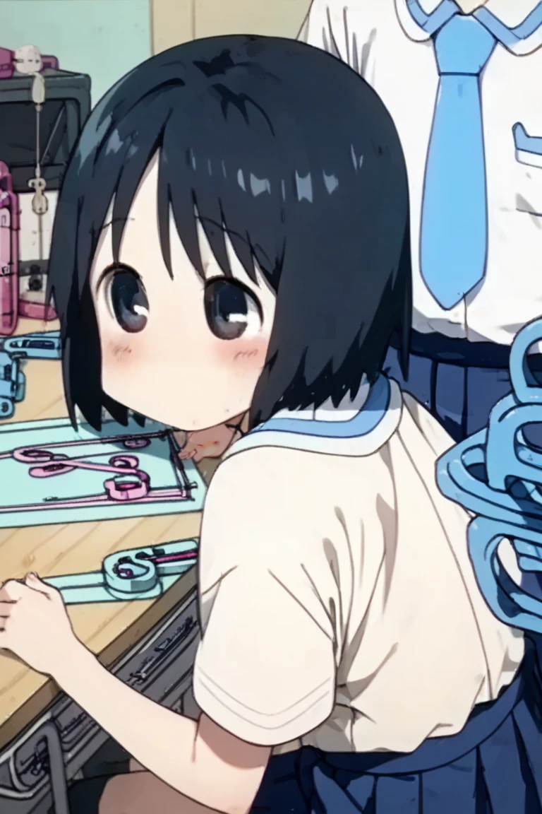 alone, One girl, Onodera Kosaki, Cyberspace, Nipples, smile, View your viewers, sketch, got it,, 2D, Anime Coloring,, Jagged lines,,naked,naked,