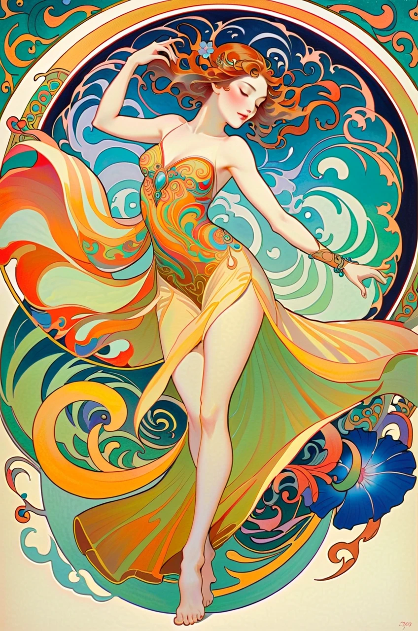 (masutepiece, of the highest quality, Best Quality, Official art, Beautiful and aesthetic:1.2), (1girl in:1.3), Extremely detailed,(Fractal Art:1.2),Colorful,highest details,(Zentangle:1.2), (Dynamic Pose), (Abstract background:1.5), (Congressional Dresses:1.2), (Shiny skin), (Many colors:1.4), Upper body, Thin gauze, Off-the-shoulder, blooming flower field, Glowing skin, lightsmile, Camel toe, Sexy, Bust, nakeness,From below,Ass Up wAIT