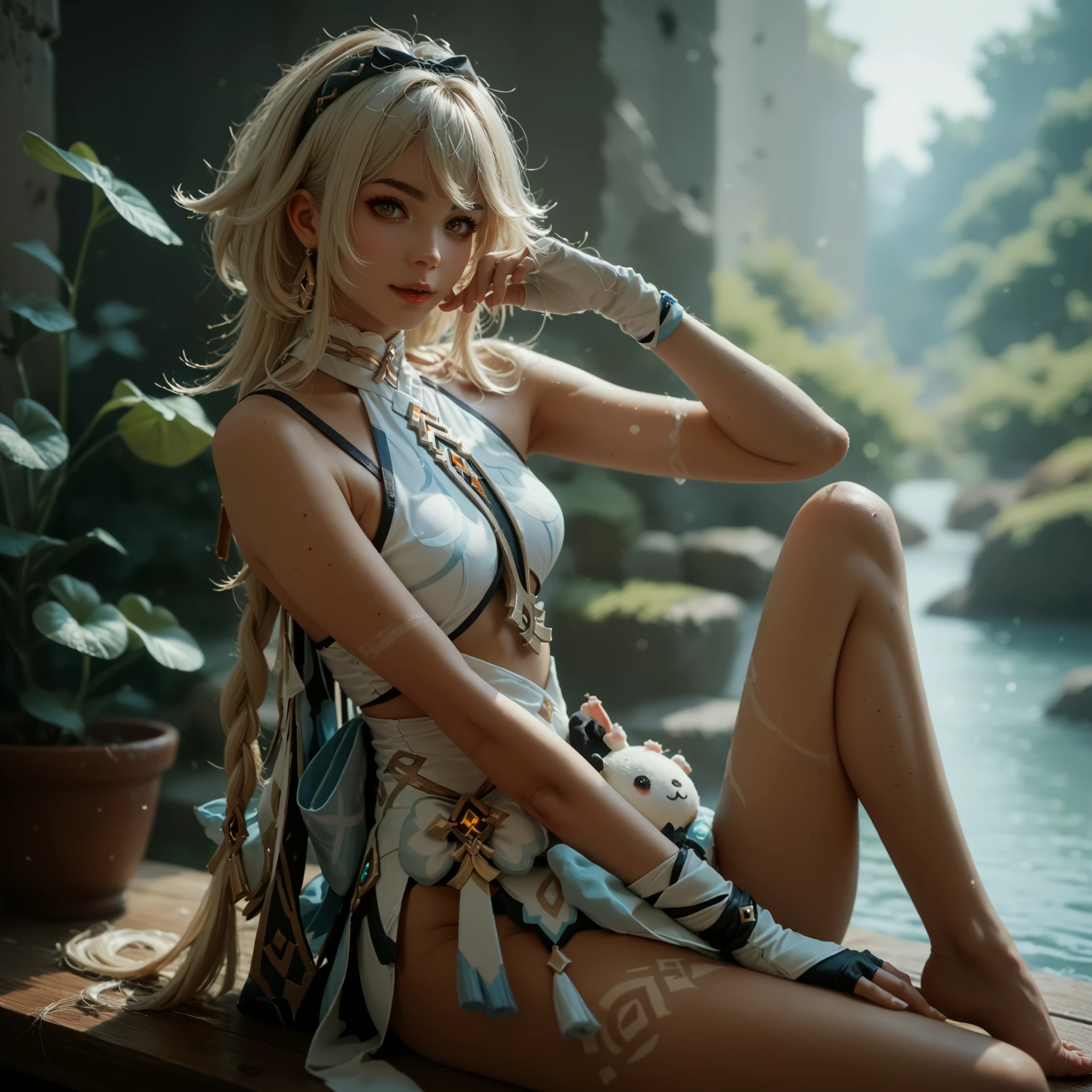 1 girl only, original, from the video game Genshin Impact, pose sexy