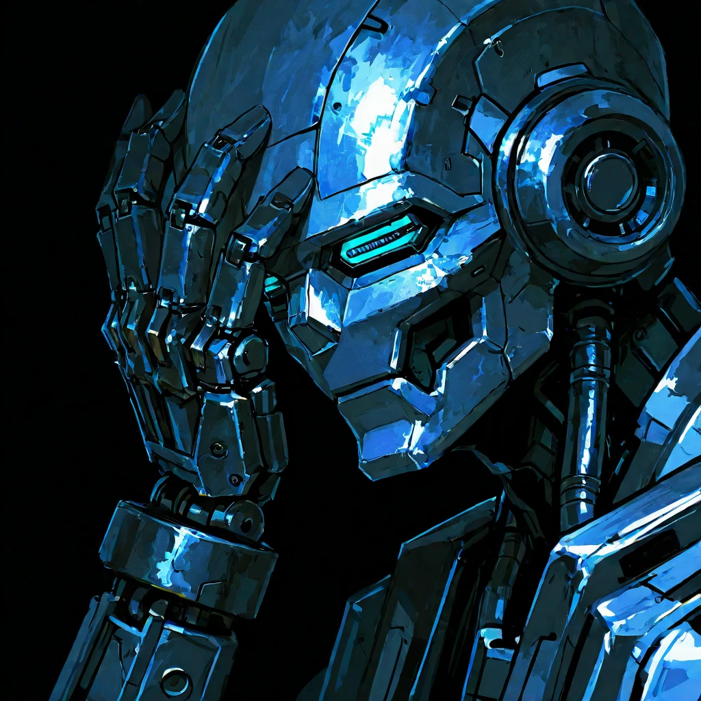Humanoid robot with spheres showing the future