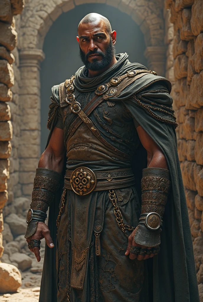 man , dark eyes, full size body