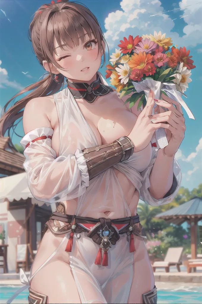 hitenkei style, claude monet style, oil painting, grape farm, vineyard, carrying basket, southern italy, ((topless)), nsfw, masterpiece, summer, 1 girl, erect nipples, intricately detailed, navel, bare shoulders, brown hair, necklace, head scarf, scenery, extremely detailed, bare breasts, puffy nipples, yellow eyes, bare stomach, soaked, medium breasts, arm strap, , soft eyes, smiling, armpit, sweaty, happy, half open eyes, lusty eyes, blushing, tied hair, 1 ear visible, side bangs, sleepy eyes, large nipples, lifeless eyes, tuscany, full body, long white skirt, scenery