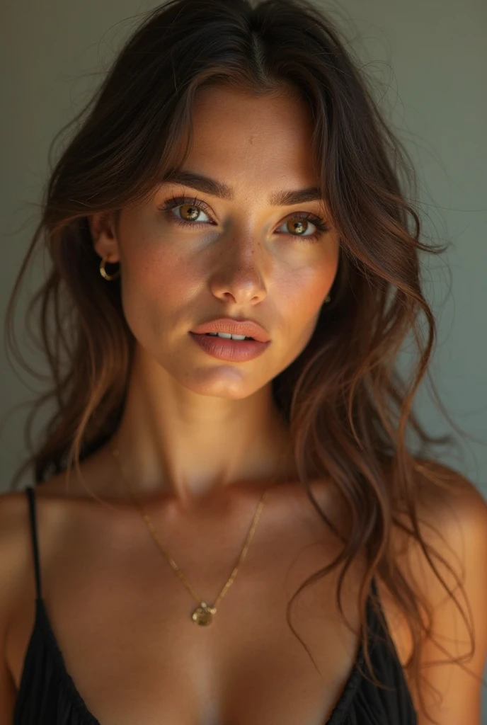 Une fille brune avec un bon cul crémeux