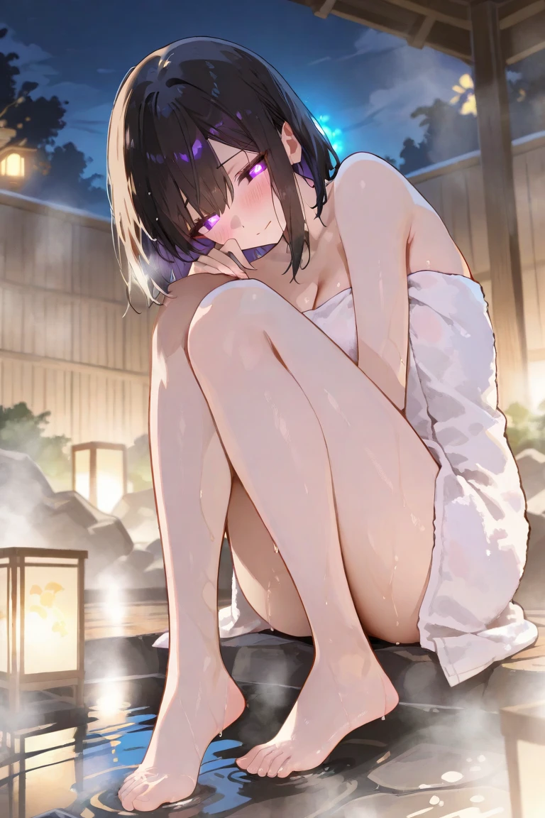 、Japanese beautiful girl、short hair、Spread your legs、Big Breasts、Big Breasts、Turn your ass towards me、Shiny、Pussy、naked、outside、night、Ahegao、Sticking your butt out too hard、hot spring、On all fours、naked、vagina、Masturbation