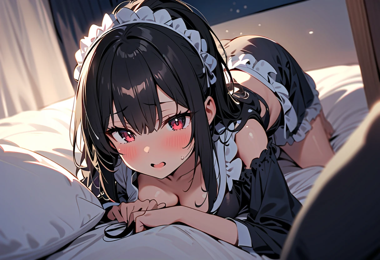 Two young beautiful maids show their asses, sexy maid uniform, erotic panties