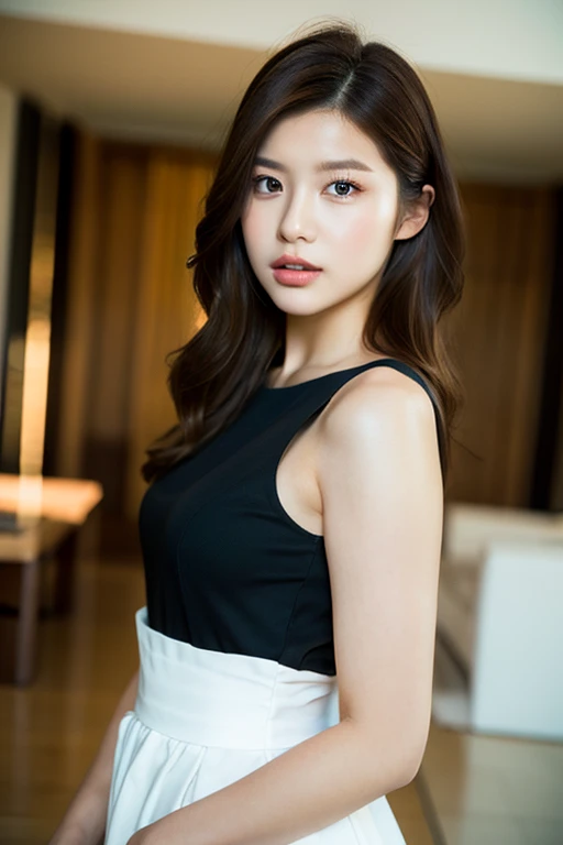 (top-quality、超A high resolution、​masterpiece:1.3)，excellent details，超A high resolution，Swat，Police of the future，Model Figure，fully body photo，full body Esbian，dynamicposes, Leather suit, Leather pants style, longeyelashes, Medium hair with bangs, longeyelashes, Parted lips, Detailed abs, Detailed muscle lines, surrealism, drop shadow, anaglyph, Verism, depth of fields, Backlighting, Expose F/1.2, Super Detail, ccurate, Best Quality, Stand and look down, Black bondage, masutepiece, Detailed moisturized eyes, Textured skin, Best Quality, 8K, blurry backround, (skinny thigh:1.1, long legged), ((Colossal tits)), Natural Color Lip, ssmile, Young woman in perfect style