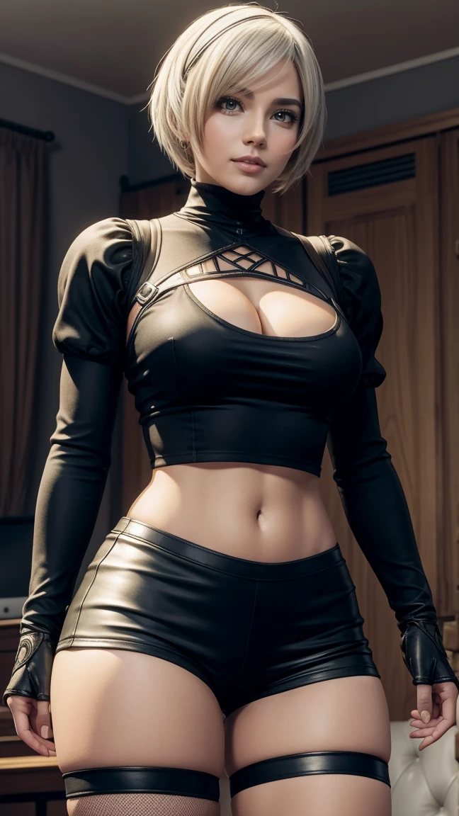 Manhwa goth girl, manhwa aesthetic, Looking at the audience, Light brown eyes:1.4, goth girl, Brunette long Bob Hair with highly detailed shiny hair, bright red clothes:1.4, Lepangas:1.4), illuminated skin (realistic texture), realistic shading, bright red eyes、{Huge|big chest|Huge|Mega} whole :2, Chest cleavage:2、(((Add highlights to the eyes:1.4、charming look 、Short Bob Hair、Glowing Skin:1.4、Looking at the audience、She is very beautiful and cute、Beautiful long neck, (cotton) black gothic shirt, latex tight pants, (converse) black sneakers, Ideal body type, (painted gothic Background:2、gothic garden background:2))、Beautiful long neck:1.4、(({Huge|big|Huge|Mega} chest, Chest cleavage:2、perfect Bodyは服を着ていない:1.6)),Perfect Anatomy, blade to side, strike pose, blade down, blade right hand, blurred background (masterpiece), best quality, high quality, highres, ultra-detailed), different poses at different angles.