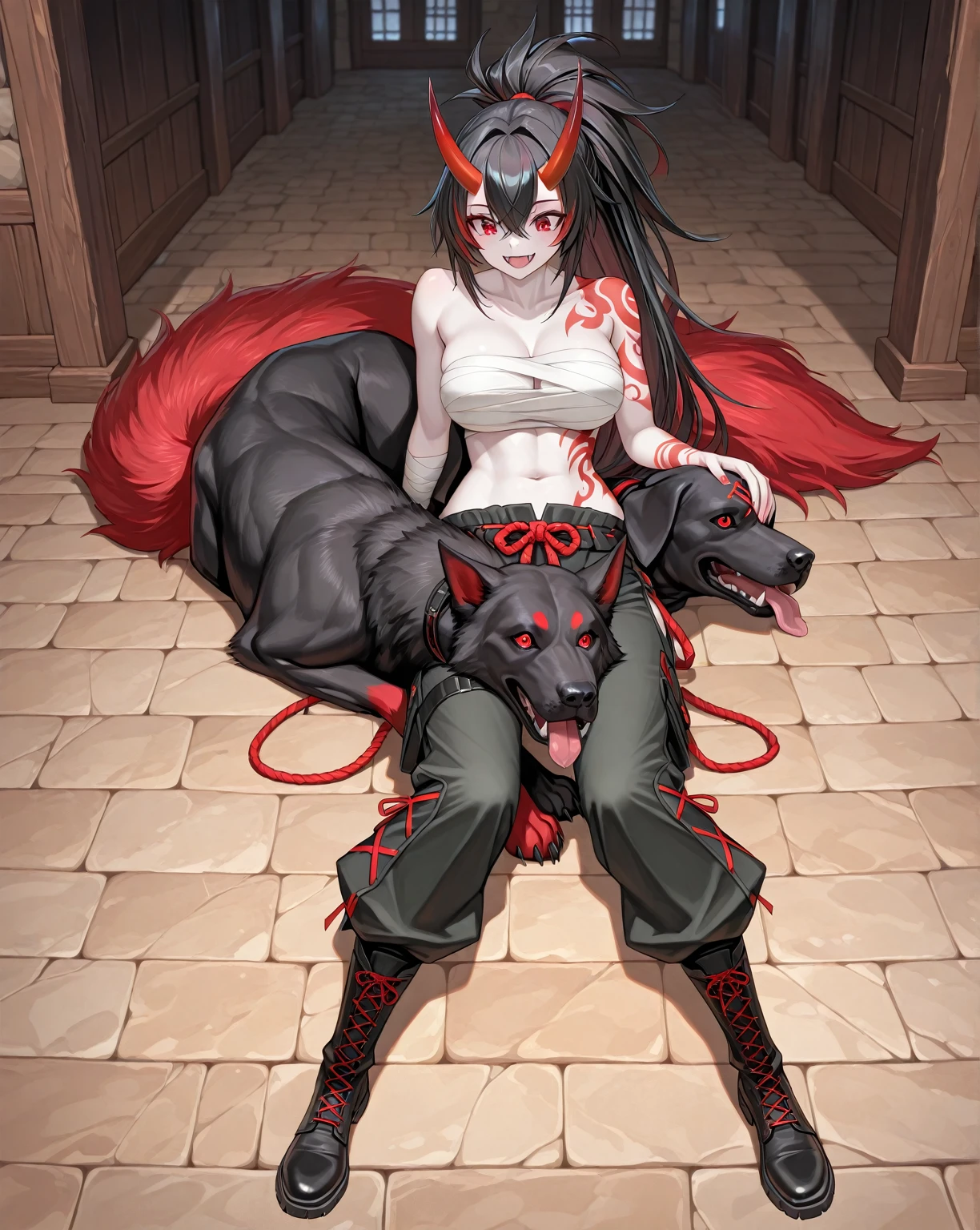 Shinomiya Kaguya, Shinomiyakaguya, Red eyes, small breasts, list brook, black fur, Red eyes, naked, saliva, after the kiss, trace of saliva, saliva thread, blush, pubic tattoo, Ahegao