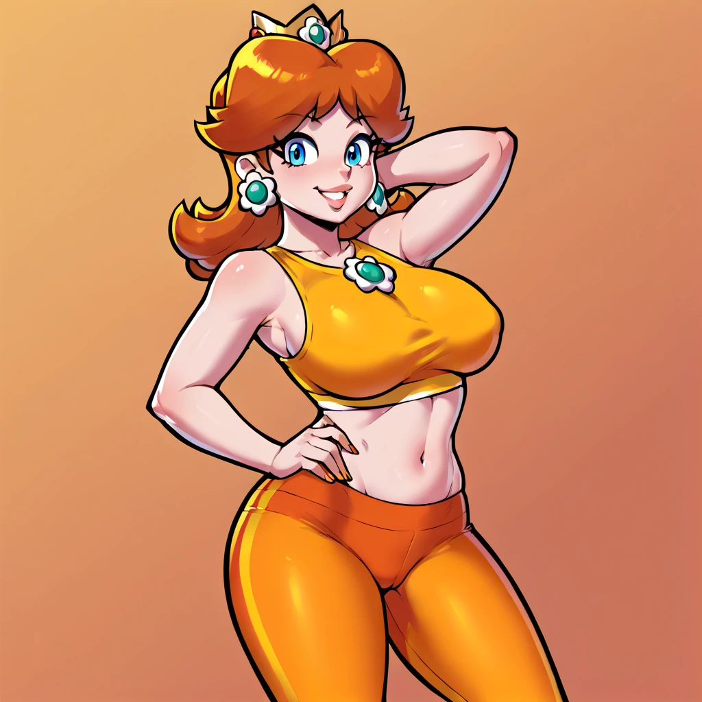 STICKER, (solid outline:1.3), (NSFW:1.2), A detailed illustration of a vivid Sexy Princess Daisy from Mario naked squatting down, bare breasts, face view, ass view, side by side, Solo Female, medium breasts, soft nipples, full cleavage, Full Body View, high heeled boots, legs wide apart, hands behind her back, vintage t-shirt design, in the style of hand drawing, 3D vector art, fantasy art, watercolour effect, Adobe Illustrator, hand-drawn, digital painting, low-poly, soft lighting, isometric style, retro aesthetic, focused on the character, 4K resolution, photo realistic rendering, using Cinema 4D,