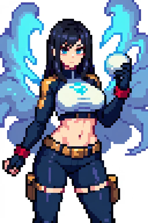 (pixel art: 1.6), angel, flesh, exposure, scantily clad, nude, flesh, sexy, thighs, stockings, nudity, volumetric light, masterpiece, crown, angel, line enhancement, blue light, normal map, high resolution, super detailed, super detailed, glowing long hair, high definition pixel, 1girl, helmet, glowing halo, angel wings, very detailed, realistic, simple background, transparent background, pixel art