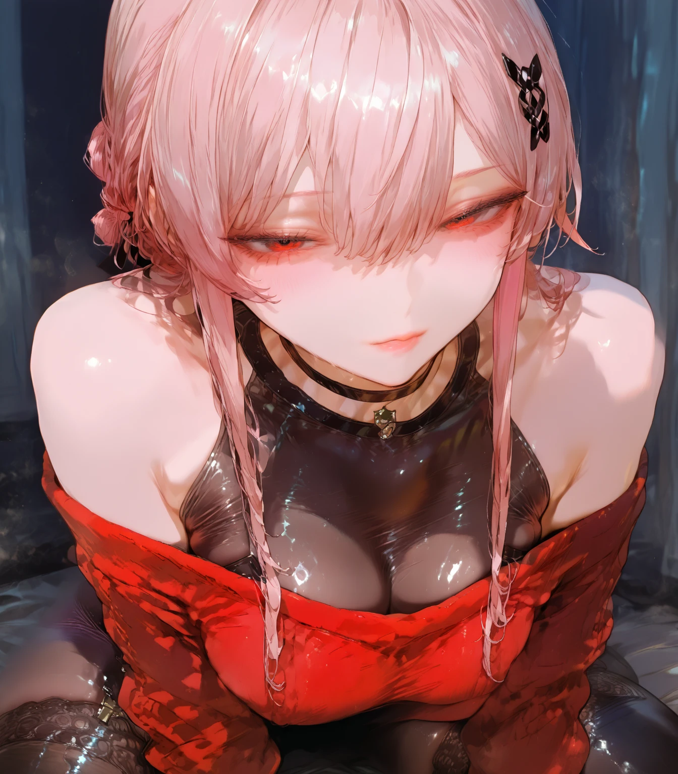 (msterpiece:1.3), (8k, RAW photo, best quality: 1.4), beautiful face, beautiful hairstyle, beautiful detailed eyes, beautiful skin, absurdres, attractive, ultra high res, highly detailed,NSFW, 2 girls in abandoned underground basement,vagina close up,necklace,arms behind back,evil smile, ultra detailed skin,Heavy makeup, flower hairpin,colorful patterned lace dress, dirty ground,on bed,bondage, exposed pussy,long straight hair,blood, vagina spurting blood,slim legs,knife,vaginal knife insertion,