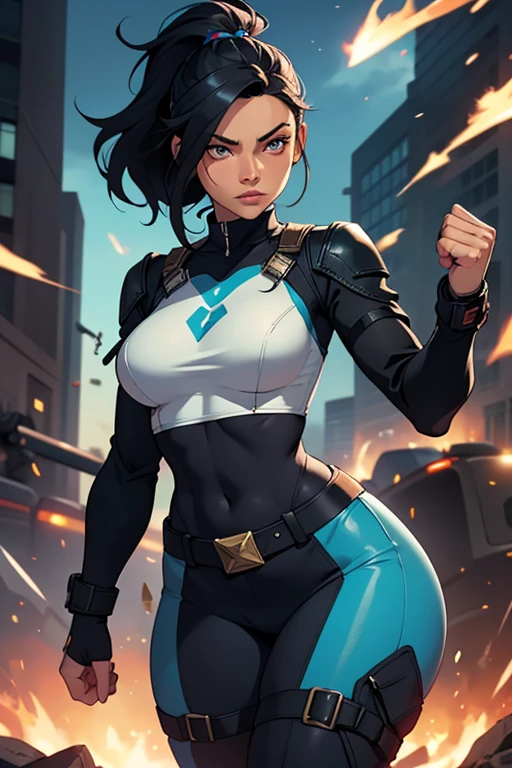 a beautiful neko android 18, detailed facial features, detailed eyes, detailed lips, detailed nose, detailed face, long eyelashes, catlike ears, catlike tail, detailed android components, cyborg body, intricate mechanical details, highly detailed, 8k, photorealistic, masterpiece, vibrant colors, dynamic lighting, dramatic poses, fantasy art