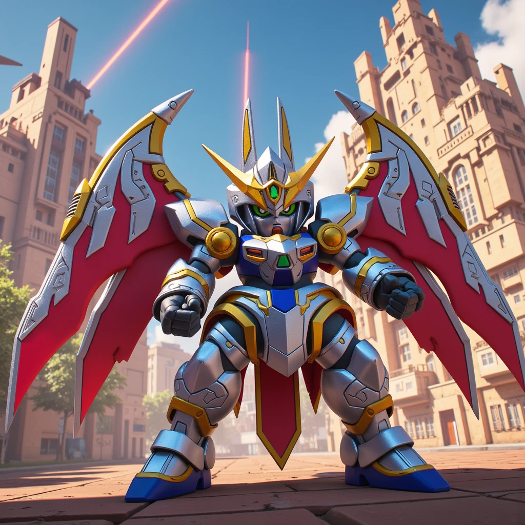 (solo. masterpiece. official art. 8k. best quality. detailed full body. full body.)
 
(situation 1 : dominating Imperialdramon_Paladin_Mode. Imperialdramon_Paladin_Mode is over 1000 meters long. focus GIANT mechanical Muscular Imperialdramon_Paladin_Mode is trampling the city. Looking down. macro. stomp. Low-angle perspective. emphasizing the immense size.)

(situation 2 :smoke and flames rising from the destruction in the city)

(Additional details 1: wearing a full-face helmet. armor. sword. holding a sword. gauntlet.).

(Additional details 2: (Detailed head. Detailed Body. Detailed abs. gigantic muscles. HYPER MUSCLES. Gigachad Muscular. big muscle. pecs. triceps. traps. unusually developed muscular body. body full of huge muscles. showing off muscles. pectorales enormes. Exaggeratedly huge muscles. huge muscles. long legs.).

(Additional details 3: Spread wings. It has wings. have big wings. The claws are sharp. Sharp teeth.).

(Additional details 4: hyper penis. hyper golden penis. big penis)