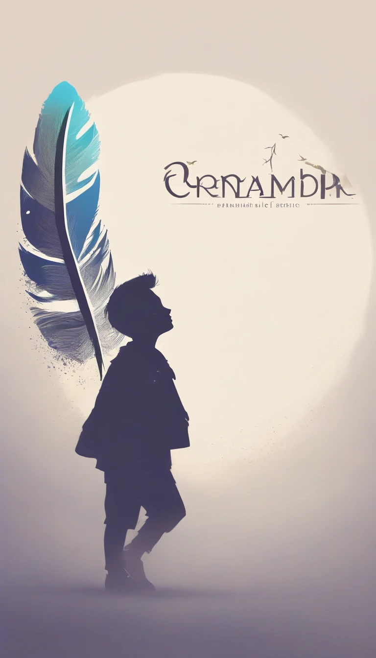 Tushar text on wall and boy standing down with wings 