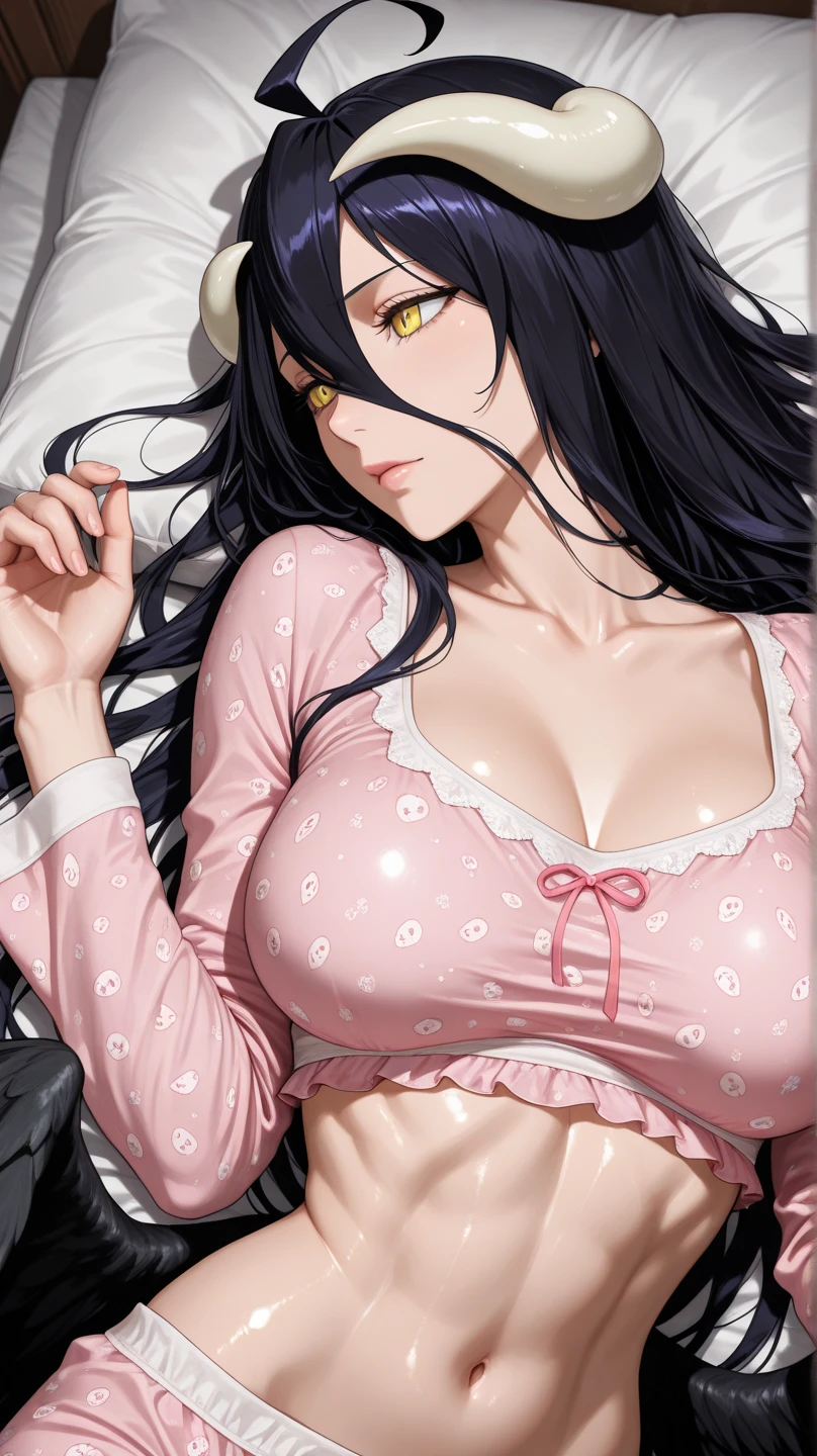 score_9, score_8_up, score_7_up, source_anime, rating_explicit, beautyful mature japanese woman, slim body, slender body, big long fringe black hair, black lipstick, pink bra, pink panties, black jacket, lying, bored, smoking, face down, milf, black jeans lowered