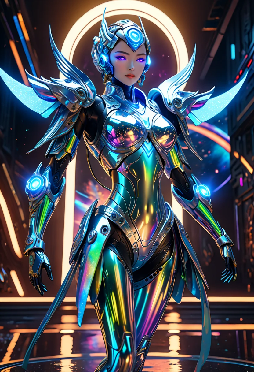 (masterpiece, best quality:1.2), (8k uhd, 16k, 32k, ultra high res), (photorealistic:1.37), (RAW photo), ultimate-realistic, ultimate-realistic details, ultimate-realistic texture, ultimate-intricate details, ultimate-realistic lighting, ultimate-realistic shadow, japanese girl, ultimate-cute face, ultimate-RAW skin, ultimate-realistic eyes, (mechanical:1.4), (armor), full body, wide shot