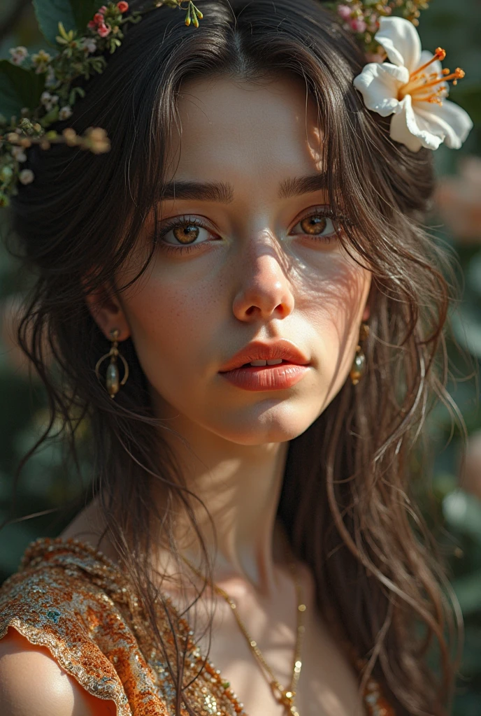 Thorns pierce the body,Long hair,Glowing eyes,Crown of Thorns,grace,Queen of Thorns