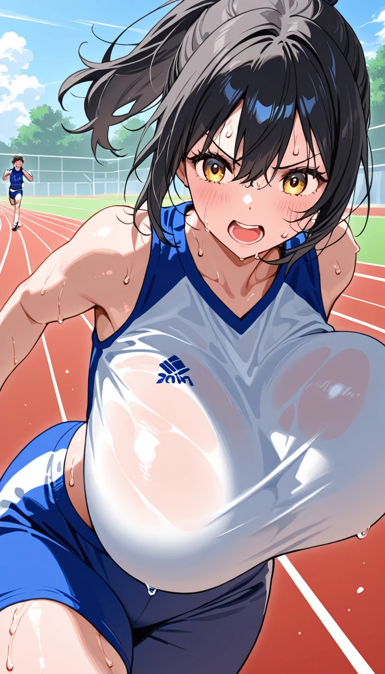 full body photographed、4K,UHD,(highly detailed:1.2) ,masterpiece、monokini,top-quality,hight resolution、Dark hair、Big eyes、white sporty boots、Sweaty skin、boxing venues、female boxer、((On the ring of boxing:1.ung girl, ((all-fours:1.2),topless,nipples,sweating,steam,screaming,crying,(bleeding:1.3),eyes closed,blush,disheveled hair,knocked out,she is covered with bruises