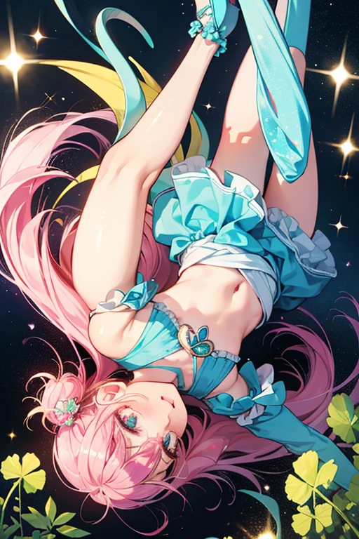 masterpiece, Highest quality, Super detailed, figure,(One girl),Beautiful attention to detail, View your viewers, (Holding a computer keyboard), Happy, (Turquoise Hair:1), (Blue round eyes:1), (Round earrings), (turquoise large gemstone necklace), Cute round face, Long Hair, smile, Fantasy Chinese Clothing