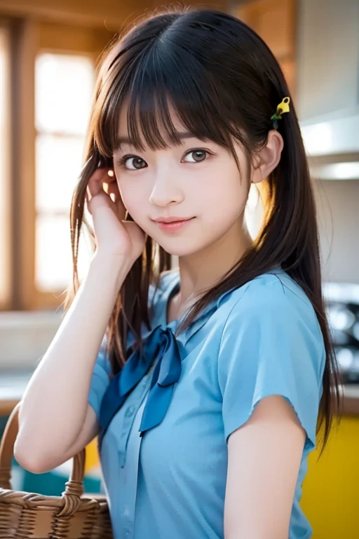 (masutepiece, of the highest quality, Best Quality, Official art, Beautiful and aesthetic:1.2), One Japan Girl, 、sleeveless shirts、Denim miniskirt、A little embarrassed face、
