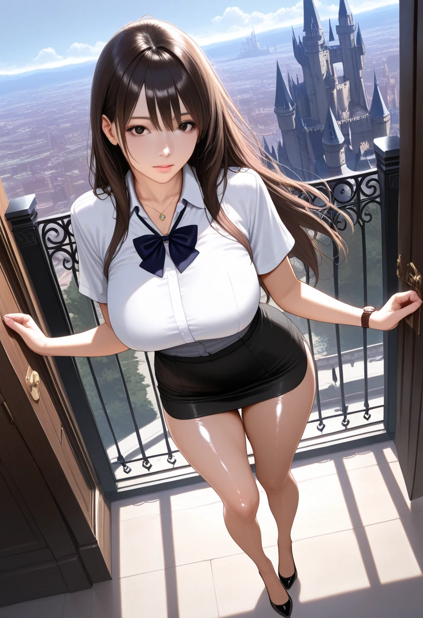 Step Piece, Best Quality,((Realistic, Photorealsitic)), Raw photo, the Extremely Detailed CG Unity 8K Wallpapers, extremely delicate and beautiful, finely detail, Very delicate eyes, Extremely detailed,(1 cute 21 year old Japan schoolgirl),(Looking at the camera),(((In front of the camera))),((Poop sitting)),(((Sit on the ground))),(Crotch split),((small tits)),Beautiful detailed eyes,(grin),(((Black eye))), (((Cute unadorned uniform))),(Burberry Print Short Tie),(((School uniform,School Uniforms,summer clothing,Very short pleated skirt))),(((NSFW,small tits:1.3,Nipple slip:1.2,small panties with white area,,pantie shot:1.3))),(((The shirt:1.2,Open Shirt:1.3,skirt by the:1.4))),(The right hand makes a peace sign next to the face),(Raise your left hand),(((Open your legs wide))),(Pink papillae),rays of sunshine,Cute,light skinned,(((Bursting smile))),(Perfect female figure), Slimed,Slim waist,(Full body), short slightly wavy hair,Hair that flutters in the wind,Brown hair,small nipple,small areola,(((White small panties))),(Black Mickey Mouse Headband),Frolicking,(((The background is Cinderella's Castle))),((The background is an amusement park)),outside of house,Open area,The shoes are black loafers,White no-frills socks,