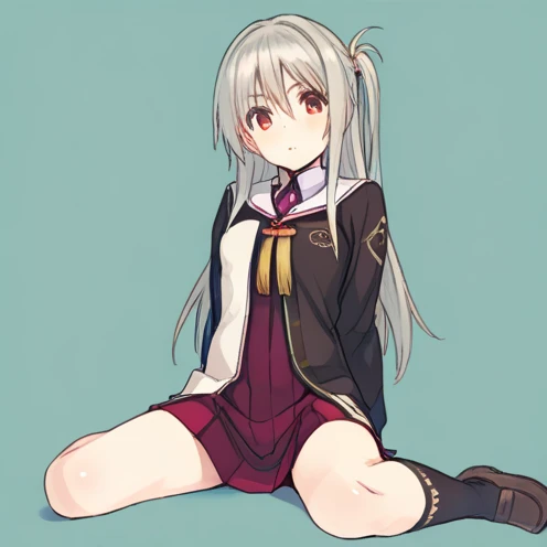 high resolution、high quality、Beautiful coloring、Azur Lane Ayanami、4K、finest, masterpiece, High resolution, (Full body view from head to toe), Composition from the front and slightly below, symmetrical composition, Composition with accurate balance throughout the body、18 years old, slim and beautiful girl, alone, (small breasts), (not wearing shoes),messy hair, bangs, (black tights), (black pantyhose), (sitting on the floor with legs apart), (A pose in which the legs are spread apart on the bed), tied up with both arms hidden behind the back, (Composition showing white panties), (her legs spread、I can see white panties.), (Open mouth with a pained expression), blush, shy big eyes, looking at camera, blazer uniform, plaid pleated skirt、Black knee-high socks、Absolute area、Very large breasts、G cup,Blushing、Embarrassing、No panties、No underwear、A clear detailed view of the female genitals、Love juice、The genitals are wet