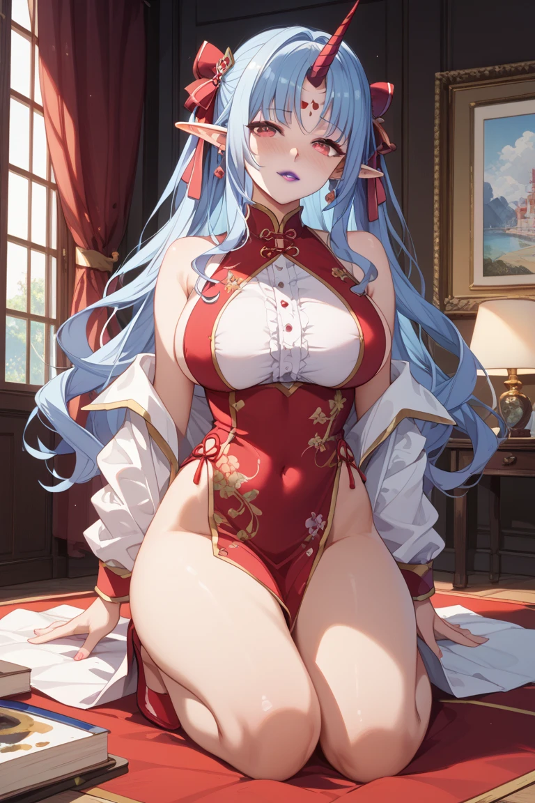a woman with big breasts in castle china