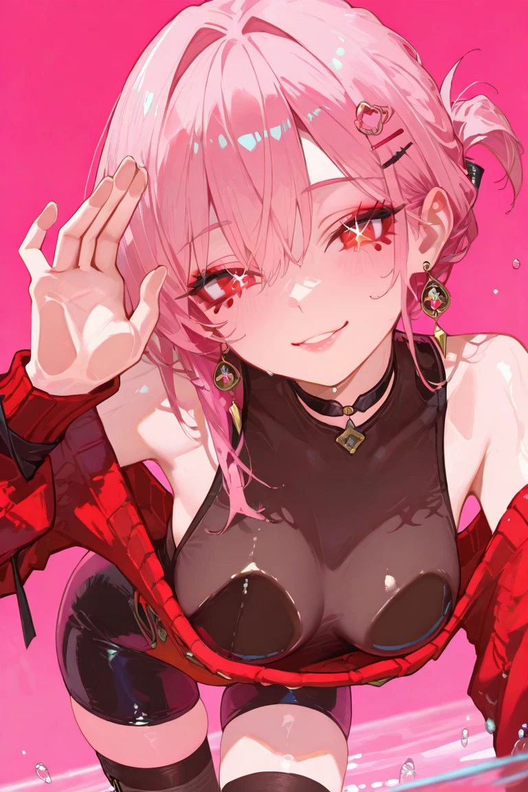 1 girl being beaten, average breasts, standing alone, confidential, pointy_earrings,(tenebrosa-Skinnedned_female:1.5), Pink_body hair, Leprechaun, neckleace, tenebrosa_Skinned, choker, blackw_choker, naturey,just_shoulders, necklase, forst,bangss,tenebrosa_Leprechaun, during, clavicle, (average_body hair),ab_shoulder,(blush),side locks, questionable, Em geral, explicit, hot pants, fancy,((shot to the face:1.5)), (gaping mouth:1.3), ((vapour:1.5)), ((Evil smile:1.5)),(blush:1.5),(knows blush: 1.5),(full-face blush:1.5), (body blush:1.5), ((sweat)), (drooling:1.1),