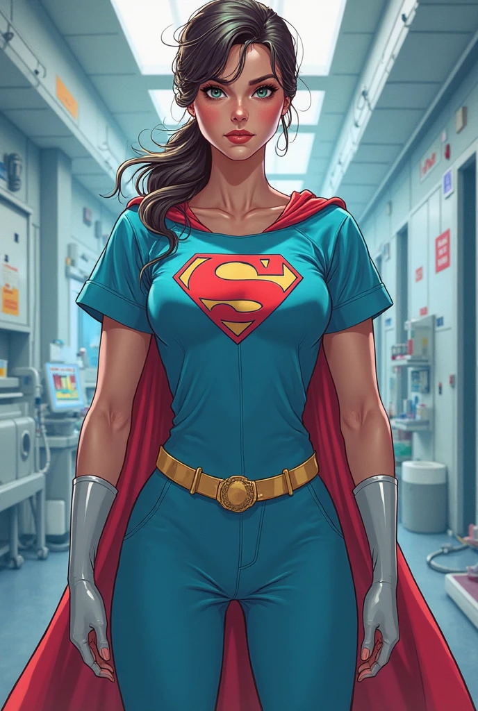 You can make a Brazilian superheroine with healing powers who works in a hospital. (that it looks like an old comic)