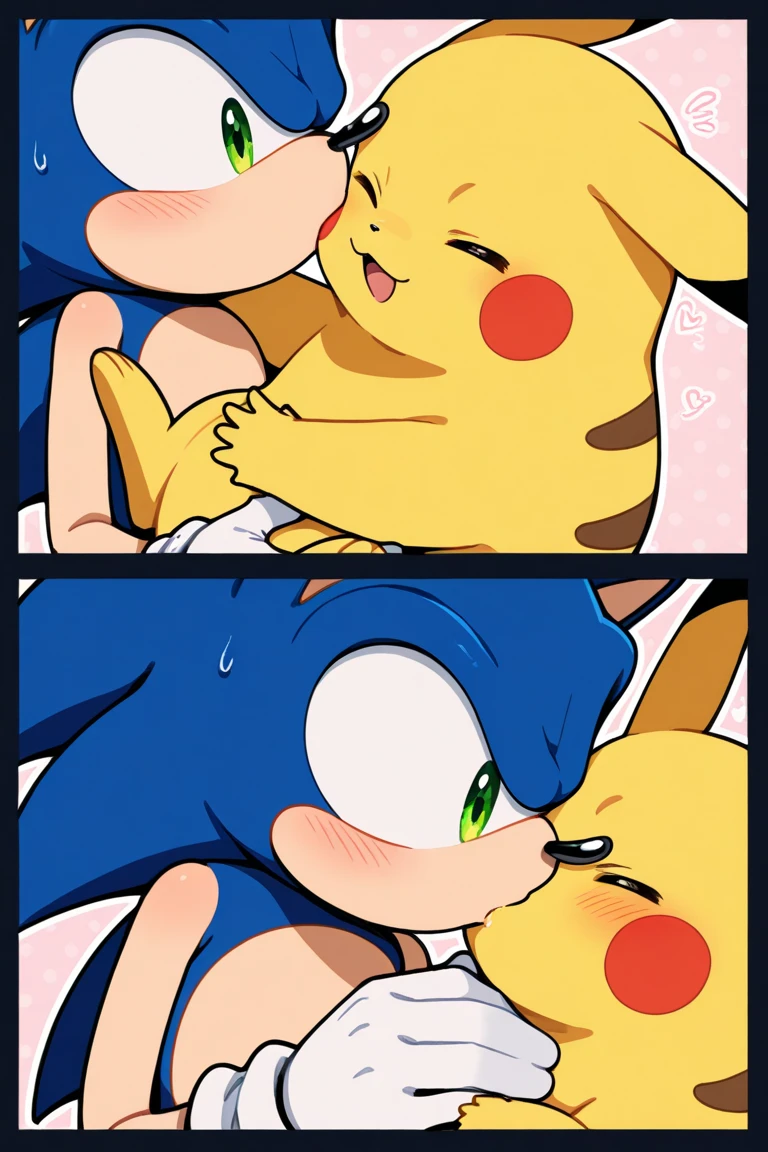 female solo, pokemon (species), Pikachu, multi colored fur, smile, fluffy, hind legs female genitals, , hires, detailed, anime, kemono, dagasi, detailed background, beautiful detail, sparkles, pixiv, cute kawaii, blushing, ahegao, night time, sucking cock, blowjob, human, bedroom, POV,