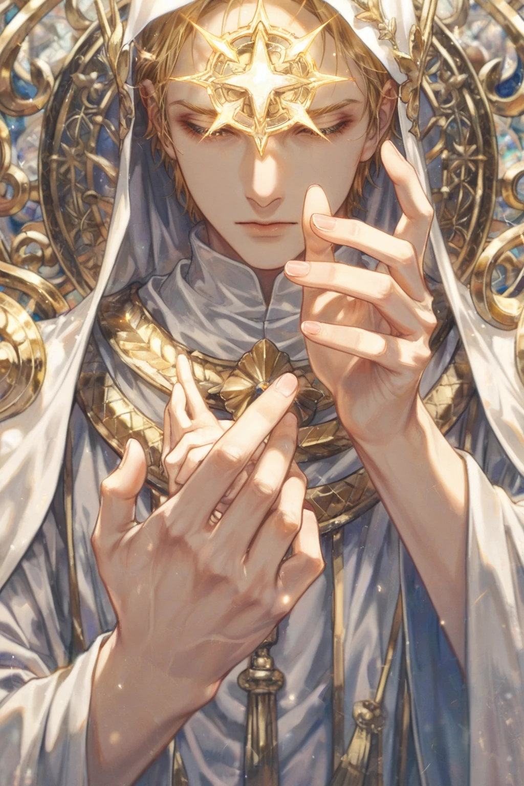 "This text describes the feelings of a man who feels an intense desire for another man. He describes his beloved as one whose presence he longs for as a bee craves the nectar of a flower, and whose eyes shine like diamonds in the darkness. He also describes his voice as a net in which he wants to be trapped, and his scent as the perfume that attracts a butterfly to freedom. This man longs to be with his beloved and describes his soft skin and fresh lips, as well as his seductive hair strands that he wants to caress. Finally, he describes how he seeks the presence of his beloved and longs to delight in its aroma and taste as a lover possessed by ??????? would."