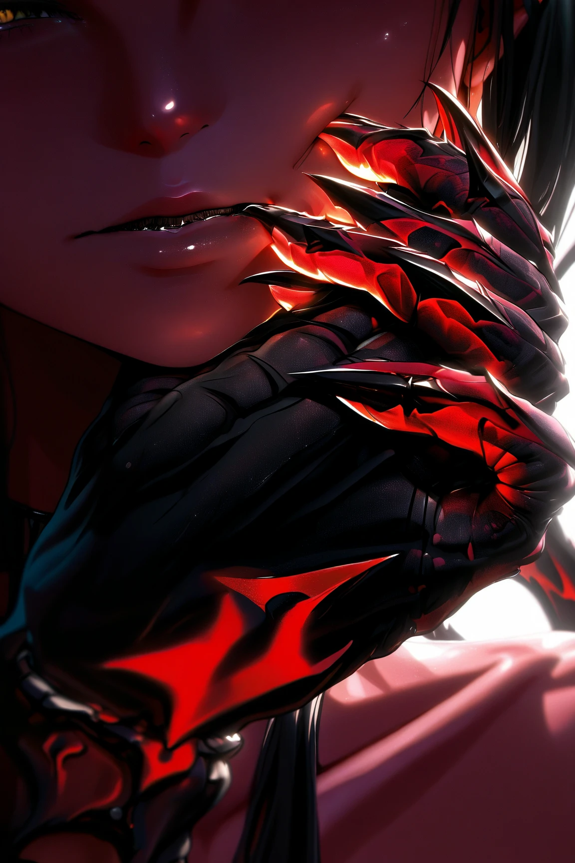 (Demon hand close up:1.4) ,dark skin:1.7 ,dark nail ,beautiful nail ,beautiful screen lighting ,Trans parent ,c0ldbr3w  ,masterpiece ,best quality ,amazing quality ,Dropy blood