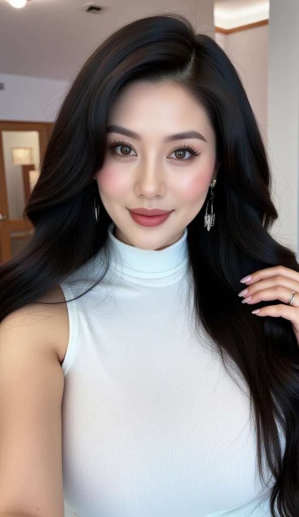 最high quality, 8K, lively, sharp focus, high quality, High resolution, middle-aged women, mature woman, 49 years old, (Full body Esbian), (Detailed face wearing high heels, highly detailed eyes, thick lips, plump body shape、plump face、((big breasts 1.6))、((On a white blouse))、navy blue tight skirt、Love hotel room、random hairstyle、gentle smile、


