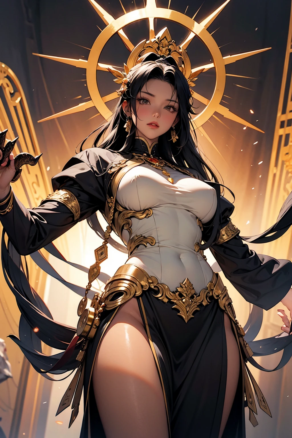 Asian woman in colorful belly pockets, Realistic milk girl rendering, detailed face of a asian girl, 3 d anime realistic, Smooth anime CG art, Realistic cape red and black cape. Cheng Yi, Realistic anime 3 D style, render of a cute 3d anime girl, Rendu portrait 8k, 3 D rendering character art 8 K, Kawaii realistic portrait