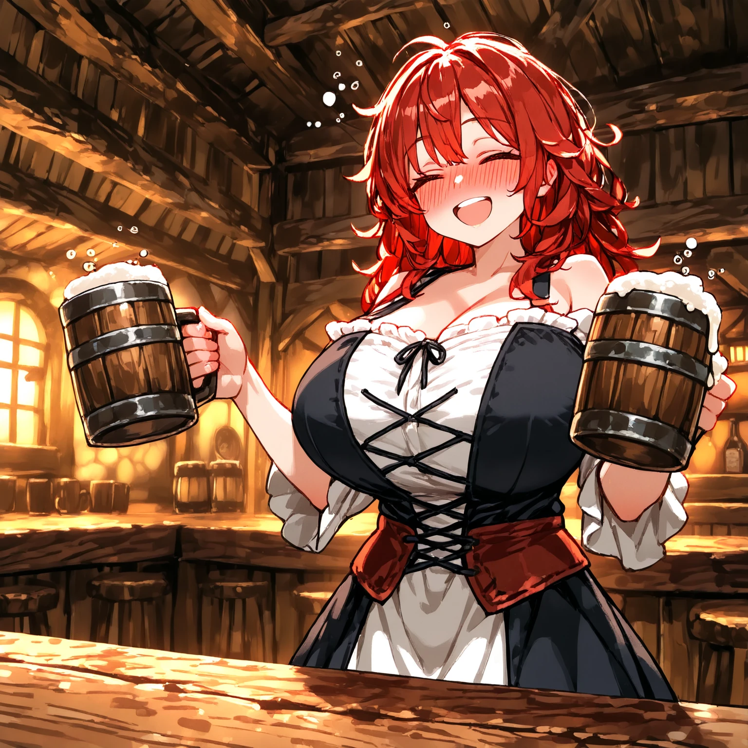 (Highest quality),Fantasy,Interracial,Beauty,Tavern,night,cheers,Celtic Music