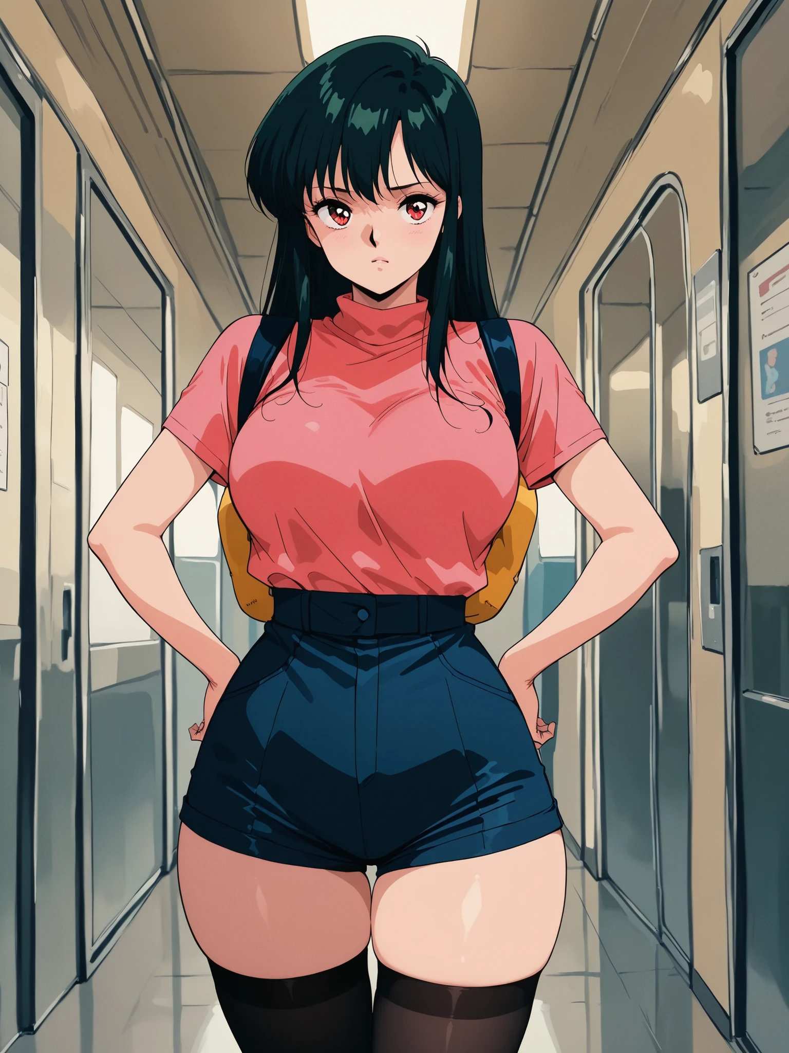 score_9, score_8_up, score_7_up, masterpiece, source_anime,1girl,1980's anime style,curvy hips,curvy