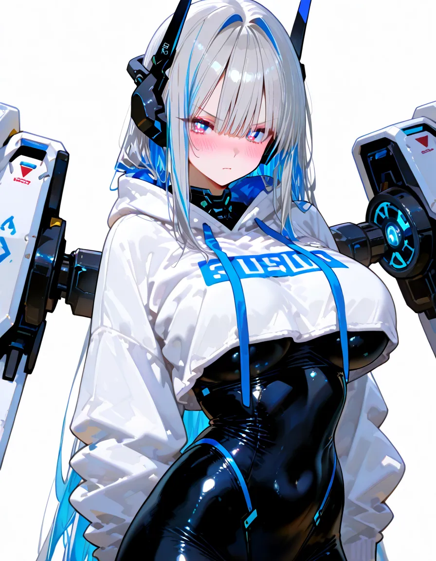 1 Girl, whole body, (space helmet):10,He has a large metal helmet on his head that covers his hair and eyes., tube, wire, She gets electrocuted, brainwashing,astrovest,bing_astronaut,blush,torogao,