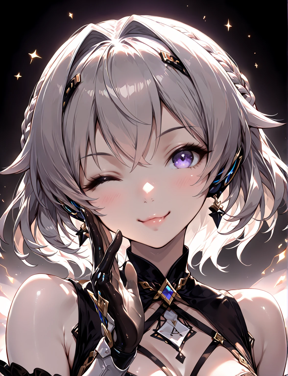 ((AnyaHehFace)), (huge grin, wicked smug, half closed eyes), 1woman, looking at viewer, ((Multiverse Goddess of Monsters)), female, (Evil Goddess), evil face, (cat ears), (purple eyes), (short hair, beautiful lush hair, silver hair, white hair), Goddess Long Dress, Thin, medium breasts, thin waist, Dark Fantasy, destruction, (((psychedelic art, ultra detailed, ultra realistic face , cinematic, best quality, harsh lighting))), Chaos 750, galaxy, stars, planets in the background, psychedelic colors, ((color explosion))