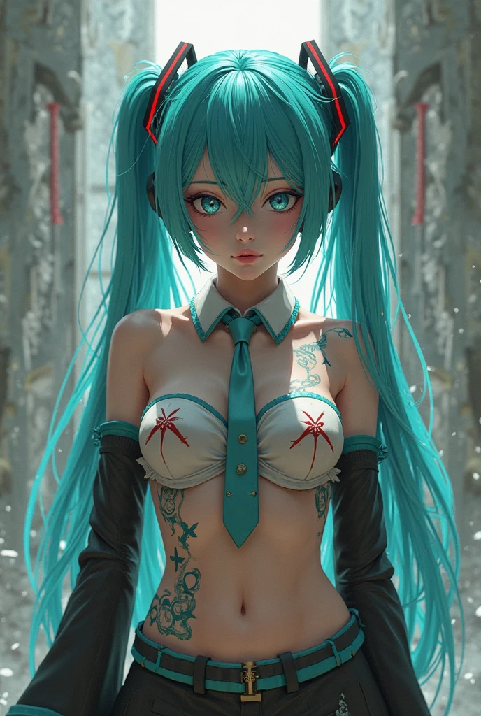 masterpiece, best quality, girls, slender, blue eyes, mint green hair, iridescent, long hair spreading, white skin, blood vessels on arms and chest, big, cute, sexy, near future, cyberpunk, bikini, skin exposed, night, psychedelic, trip, super colored, paisley theme, open legs, mechanical left arm, full body, sitting