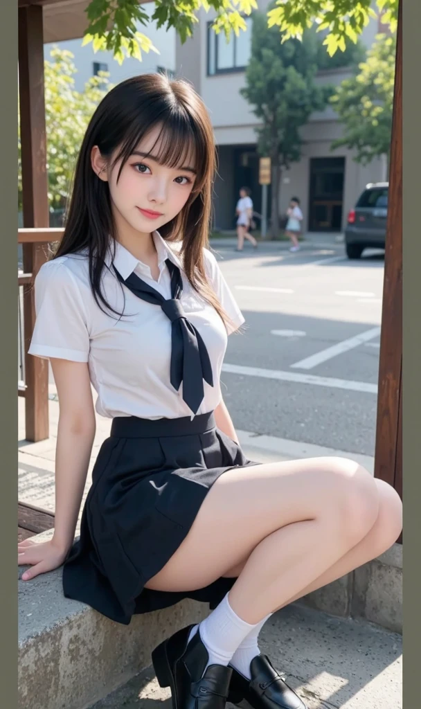 Cute Girls、Idol、high school girl、See-through、mini skirt、sit